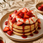 Strawberries and Cream Pancakes